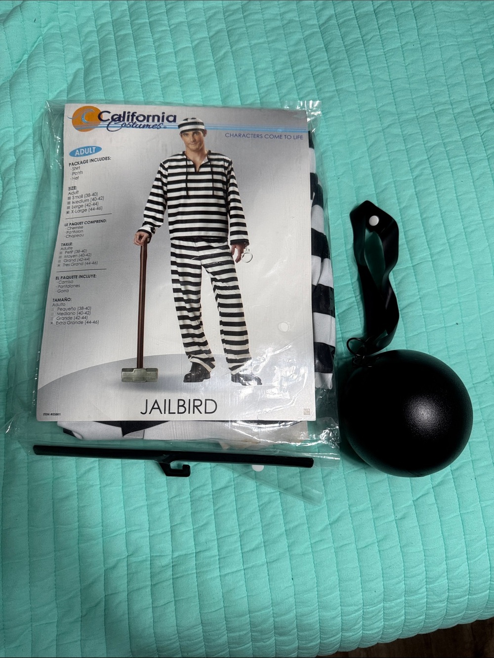 California Costumes Jailbird Costume - Black & White Stripes
